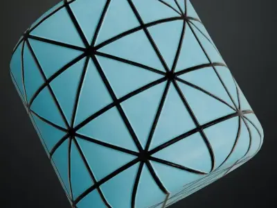 Light Blue Geometric Sci-fi Wall Panel PBR Seamless Texture