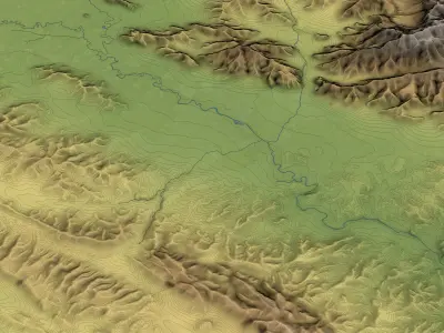 Kermanshah - Topography Terrain Low-poly 3D model