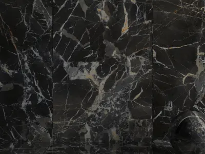 Wall Tiles Museum Laurent Black 160x320 Set 2 Texture