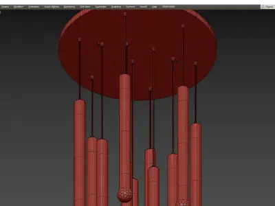 Daje LED Multi Light Pendant Light Low-poly 3D model