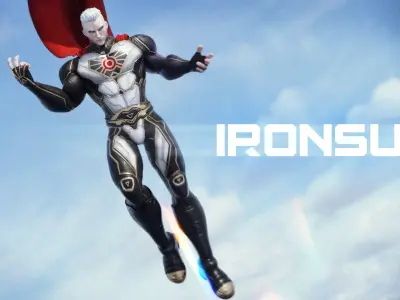 Male Superhero Game Character - Ironsun Low-poly 3D model