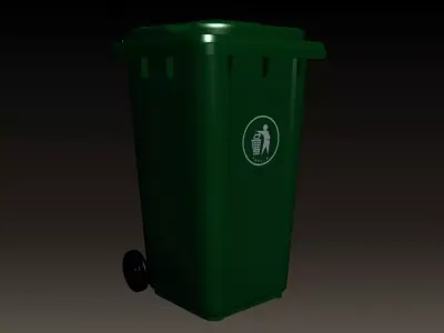 Garbage Bin Low-poly 3D model