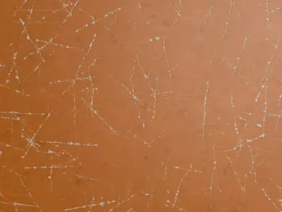 Orange Metal Scratched Paint PBR Seamless Texture