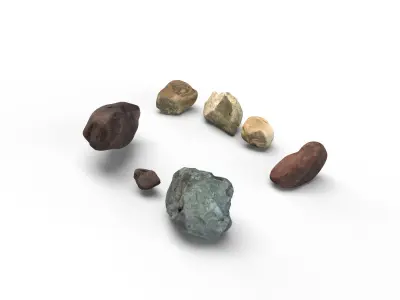 7 x Stone Pack Free low-poly 3D model