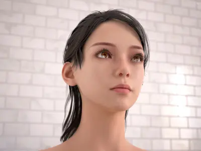  Head Skin and Anatomy Asian Female 