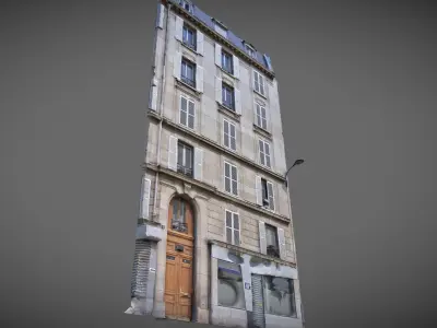Paris building facade 03 Low-poly 3D model