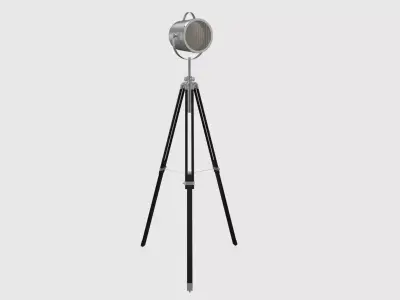 Floor lamp on tripod spot light 3D model