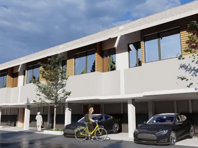 6x11 Two Story Modern House Full Package SketchUp Lumion DWG 3D model