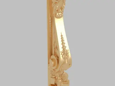 Classic 3D model of interior CNC sculpture gold inlaid 3D model