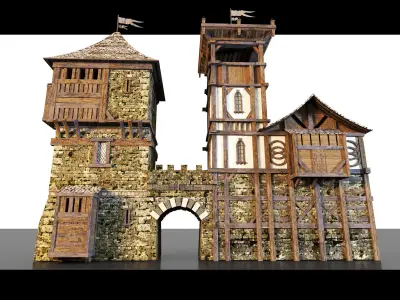 Medieval Gate- 3d Model 3D model