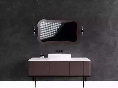 Vintage Light Luxury Bathroom Vanity Set 3D model