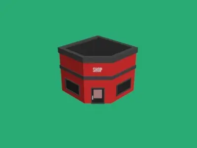 Low Poly Corner Shop 3D model