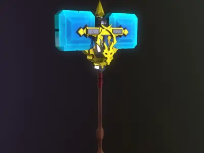 Stylized War Axe Gameready 3D model