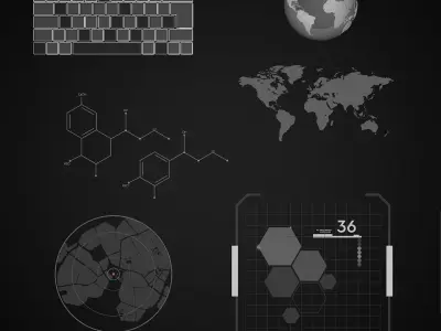 Sci-Fi Hud Elements dashboard 3D model