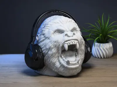 gorilla headphone stand Headset Stand Perfect Gamer  3D print model