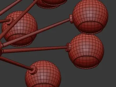 Thalia chandelier White glass 15 3D model