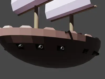low poly pirate ship Free low-poly 3D model