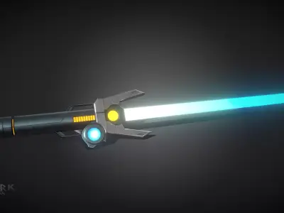 Sci-Fi Sword with Animation Low-poly 3D model