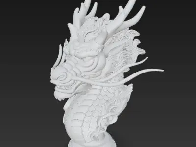 3D Printable Mythological Eastern Dragon Statue 3D print model