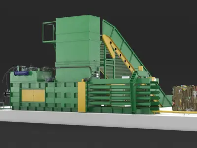  Horizontal Hydraulic Baler Machine Green 