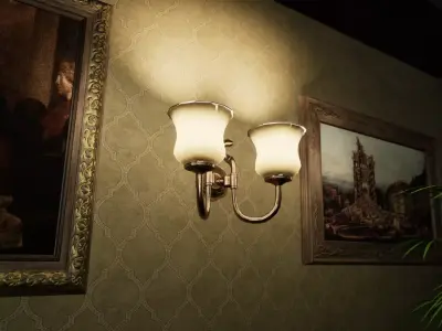 Wall Lamp Low-poly 3D model