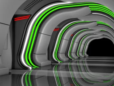 Sci Fi Corridor 3D model 105