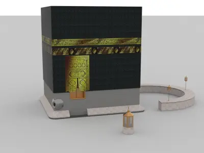 Muslims Kaaba Low-poly 3D model 3D model