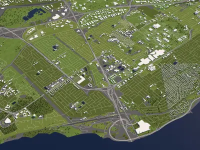 Quebec Canada 50x50km 3D City Map 3D model