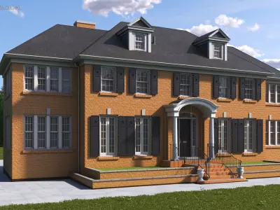  Elegant Brick Colonial House 