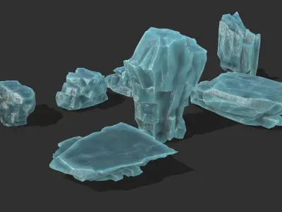 ice rocks 14 Low-poly 3D model