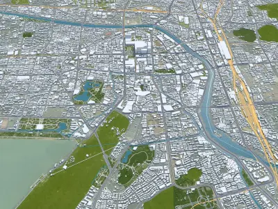 Xuzhou Jiangsu China 40km AI Low-poly 3D model