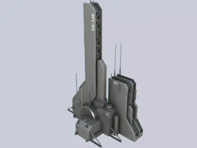 Scifi tower Low-poly 3D model buy