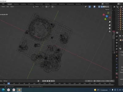 island with crystals 3D model