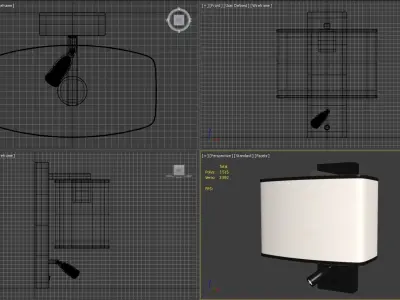 Wall light GUEST Low-poly 3D model