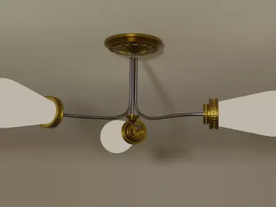 Chandelier three light ceiling fixture 3D model