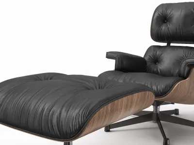  Eames Lounge Chair Oak Black With Ottoman 