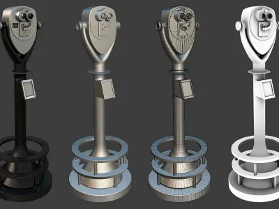 Tower Optical Binocular Viewer Low-poly 3D model