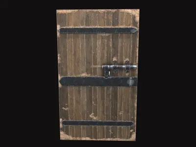 Medieval Door Low-poly 3D model