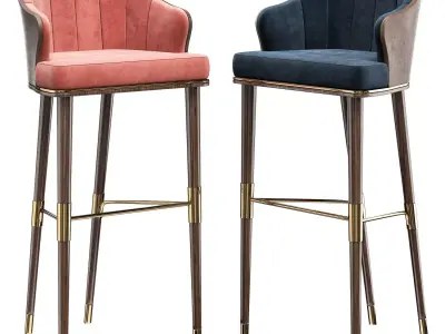 BAR CHAIR ELLIS Low-poly 3D model