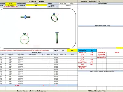 Crown Prong Engagement Ring CAD Design STL 3DM Jewelry 3D print model