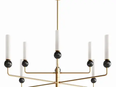 Paula brass pendant light fixture 3D model