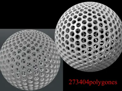 sphere lowpoly dome 3D model