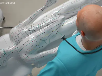  Medical Professional with Scrubs Rigged 