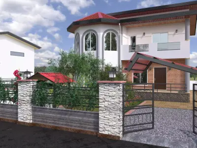 Residential House with exterior 123 - 3D model  3D model