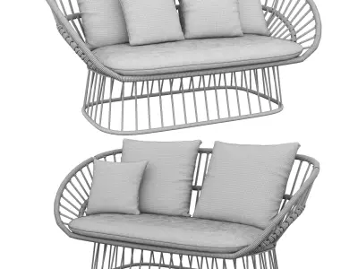Cala 2 Seater Garden sofa By Kettal 3D model