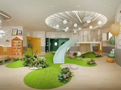 kindergarten Low-poly 3D model