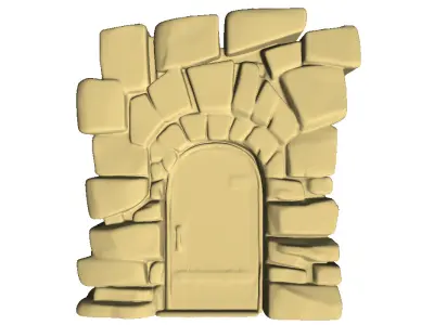 Medieval Stone Door 2 3D print model purchase