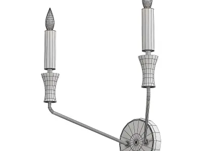 lightstar wall sconce with two candles 3D model