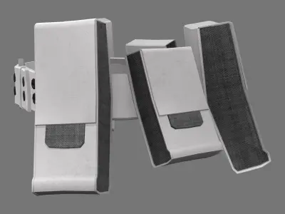 White Sci-Fi Ammunition Belt Low-poly 3D model