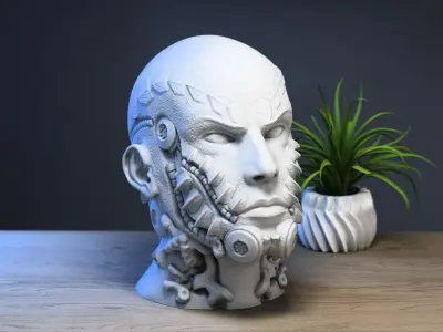 human robot dragon Headphone Stand 3D print model